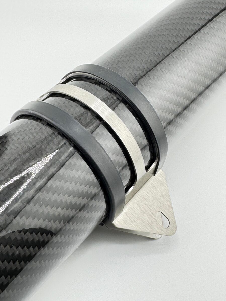 Schelle für Carbon Endschalldämpfer 70mm (gummiert) – Bild 2